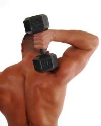 strength training with dumbbell
